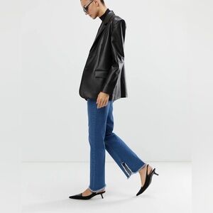 OAK + FORT Dark Blue Frayed Jeans